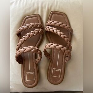 Neutral colored flat sandals